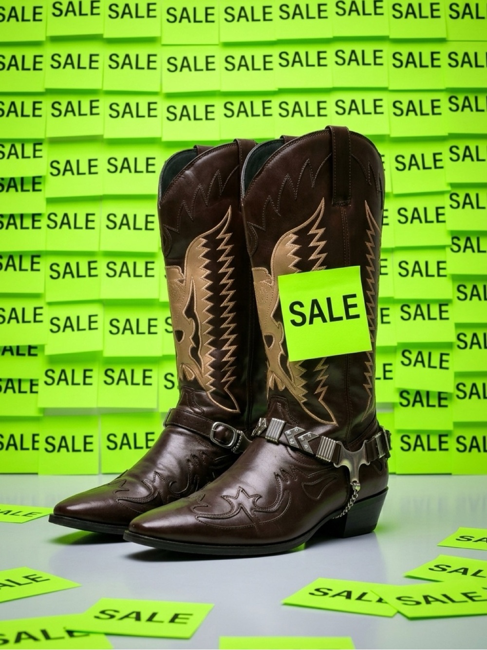 Men's Western Cowboy Boots - Brown